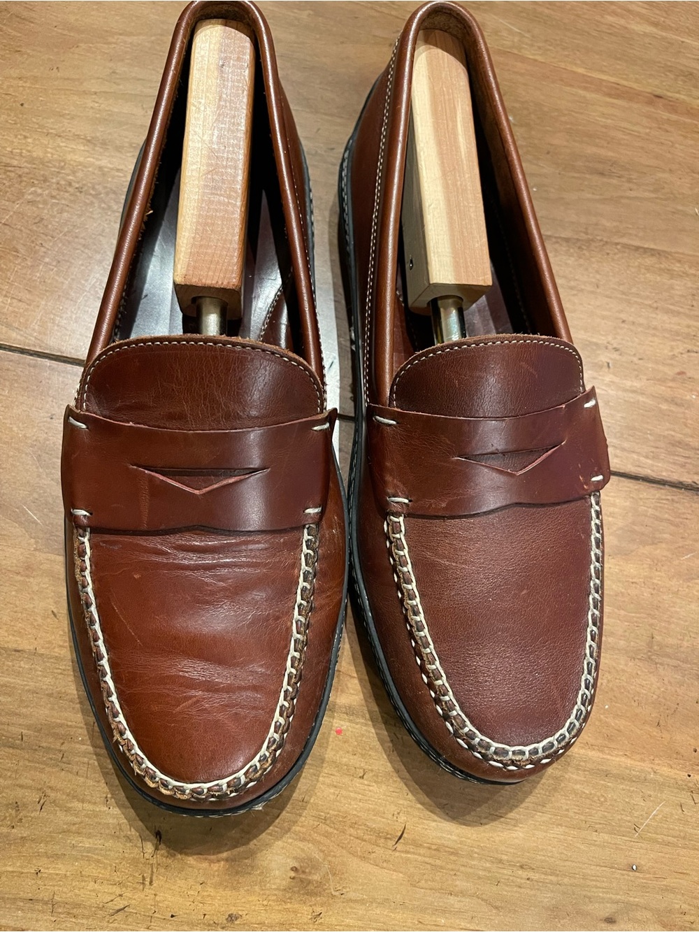 Men's Classic Chestnut Leather Penny Loafers